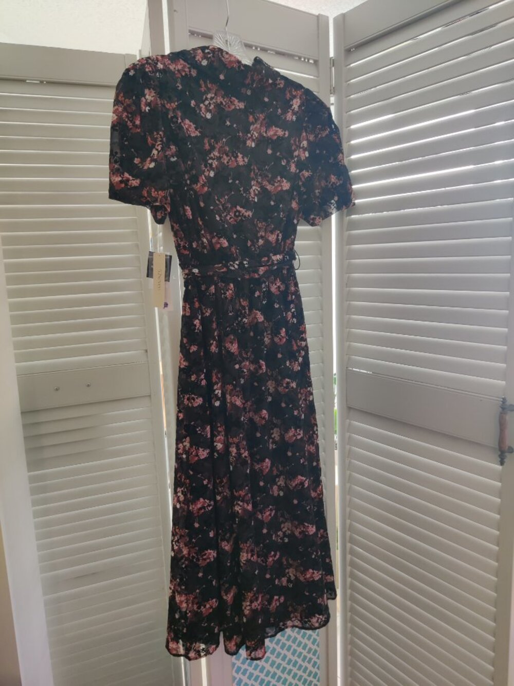 52seven Womens Short Sleeve Floral Shirt Dress - Size 6P - Picture 3 of 5